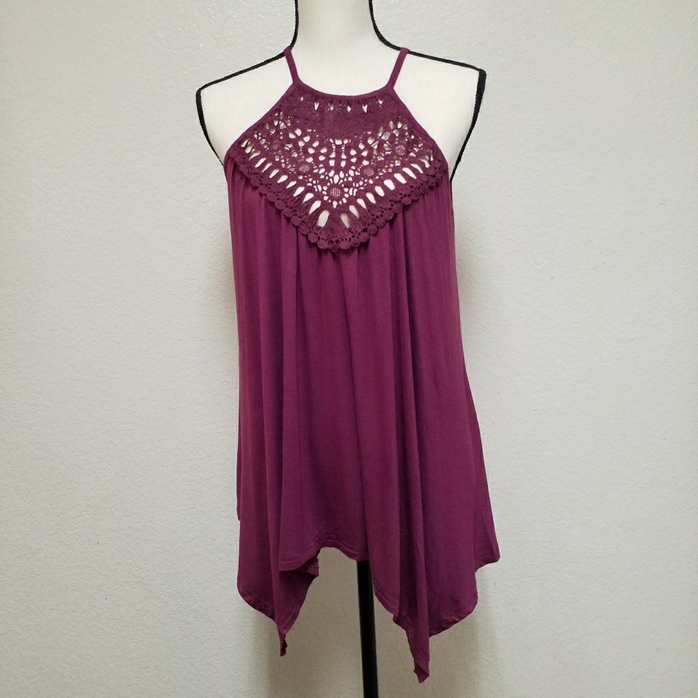 Leo Rosi Women's Crochet Tunic Top Size M
